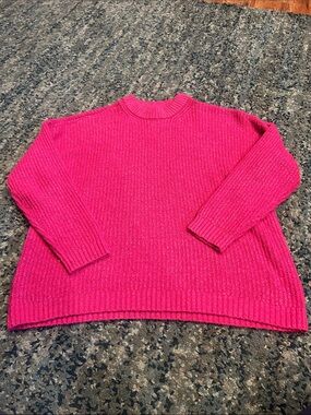 American Eagle Outfitters Bright Hot Pink Crewneck Sweater